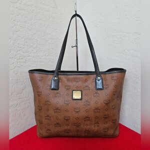 MCM Dark Brown Shoulder Tote Bag AUTHENTIC